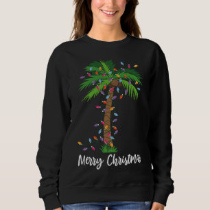 Sudadera Feliz Navidad Luces Palm Tree Beach Navidad Pajama