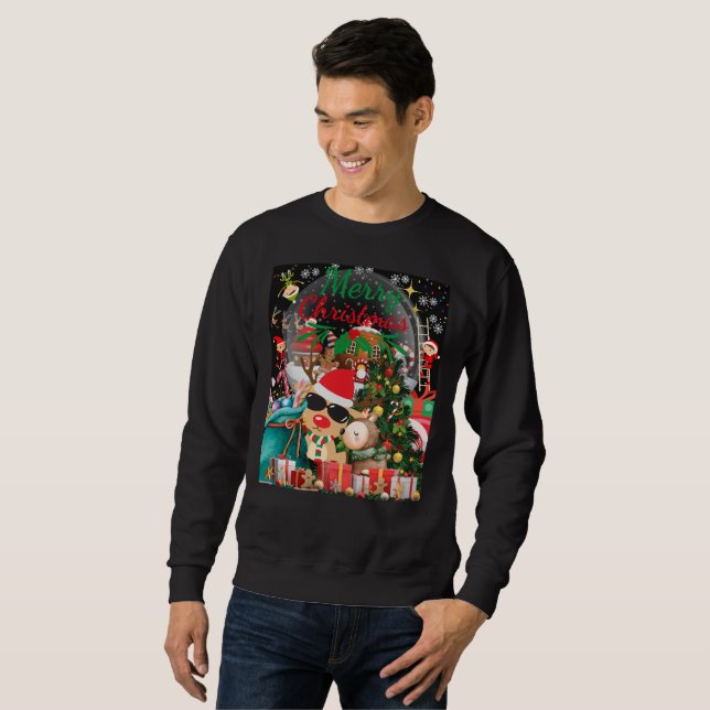 Sudadera Feliz Navidad Magia: Felices fiestas navideñas (Anverso completo)