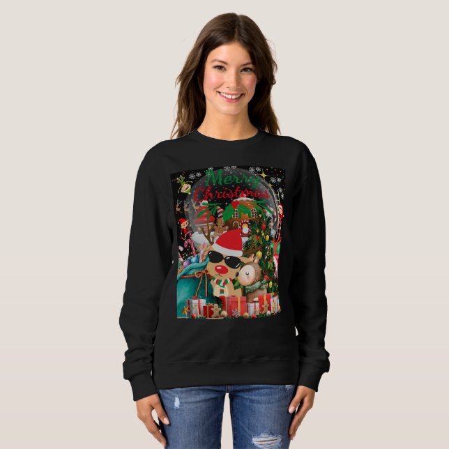 Sudadera Feliz Navidad Magia: Felices fiestas navideñas (Anverso completo)