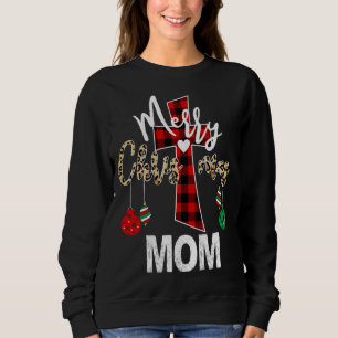 Sudadera Feliz Navidad Mamá Dios Cruz Roja Cristiana Placa