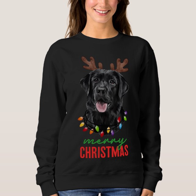 Sudadera Feliz Navidad Negro Labrador Tee (Anverso)