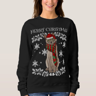 Sudadera Feliz Navidad Ornamento de gato birmano Navidad Na