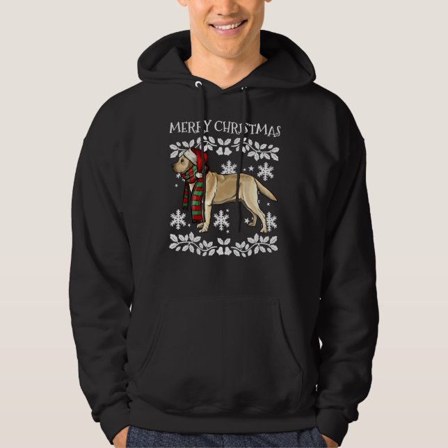 Sudadera Feliz Navidad Ornamento Labrador Recuperar Navidad (Anverso)