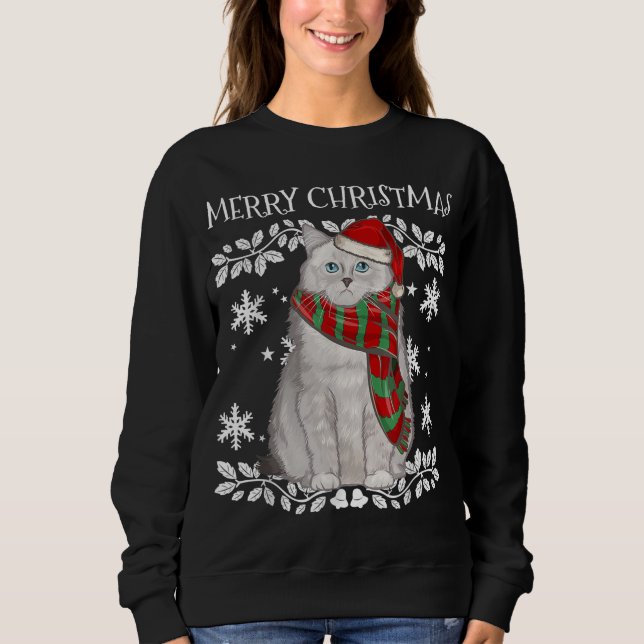 Sudadera Feliz Navidad Ornamento Ragdoll Cat Navidad Santa (Anverso)