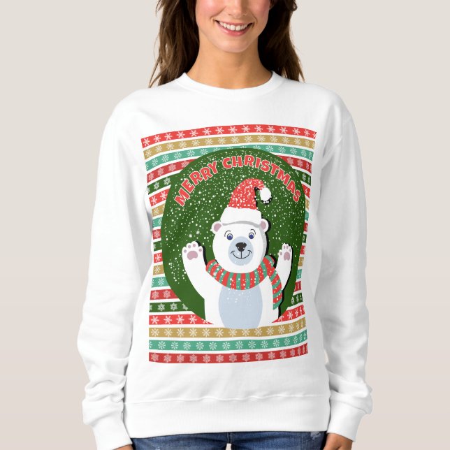 Sudadera Feliz Navidad oso de peluche (Anverso)