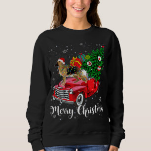 Sudadera Feliz Navidad Pastor Alemán Pastor Santa Light Red