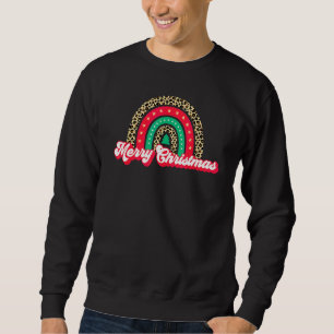 Sudadera Feliz Navidad Patrón de Cuadro de Búfalo Leopardo