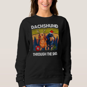 Sudadera Feliz Navidad, Perro Dachshund A Través De La Niev