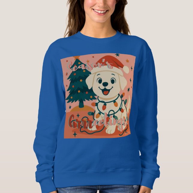 Sudadera ¡Feliz Navidad! Perro divertido de Santa (Anverso)