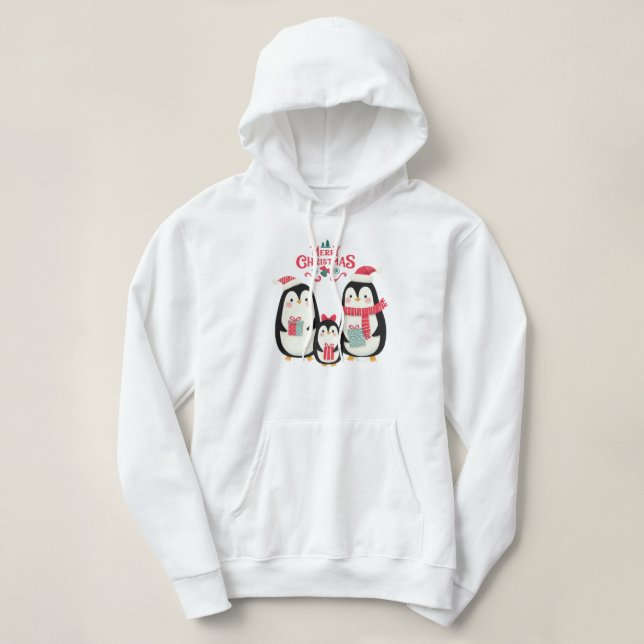 Sudadera Feliz Navidad Pingüinos (Diseño del anverso)