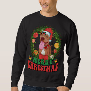 Sudadera Feliz Navidad Pitbull Santa Dog Amantes de Ugly Sw
