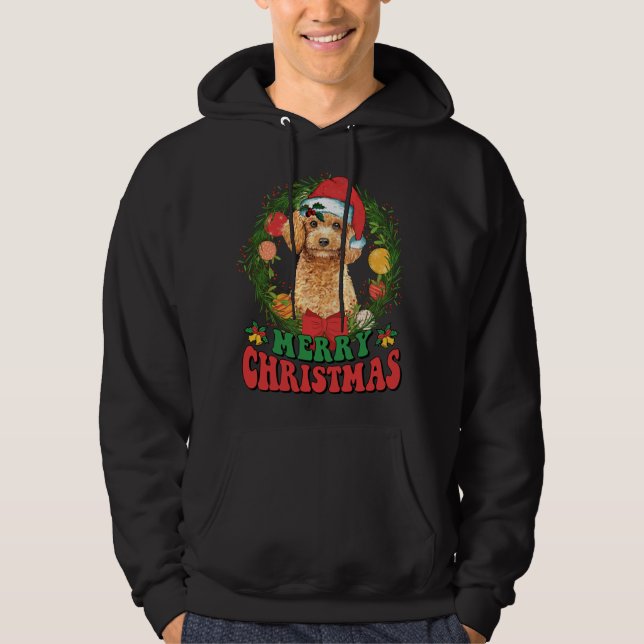 Sudadera Feliz Navidad Poodle Santa Hat Perro Lover Ugly Sw (Anverso)