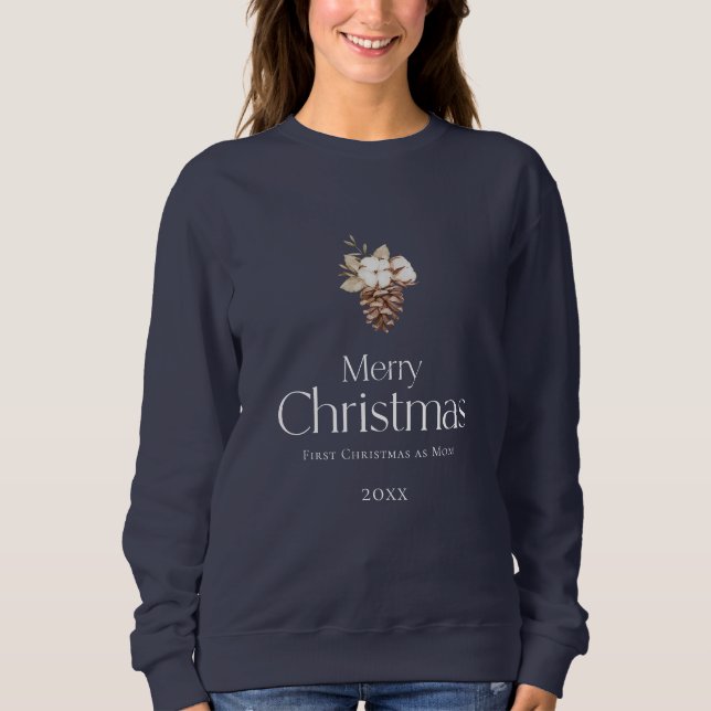 Sudadera Feliz Navidad - Primera Navidad como mamá (Anverso)