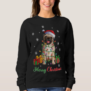 Sudadera Feliz Navidad Pug Dog Perro Amante de Nochebuena F