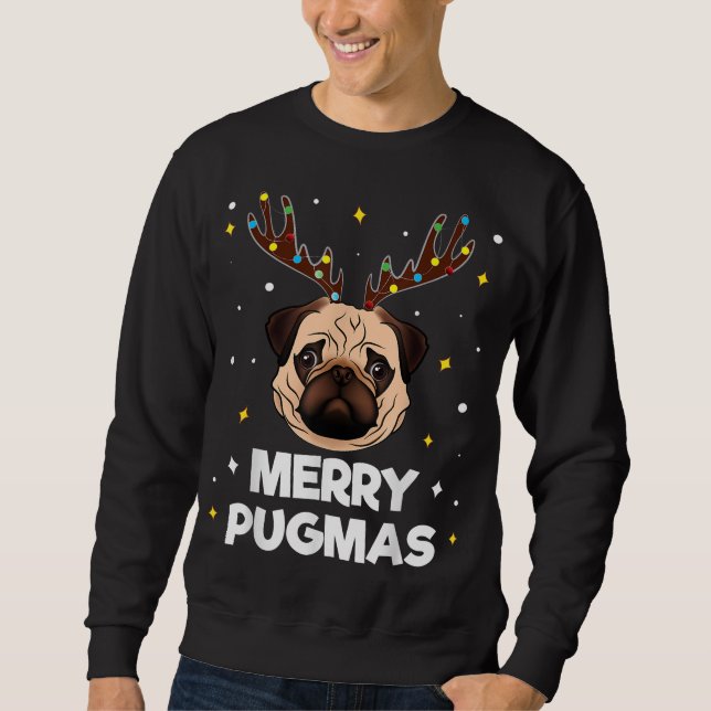 Sudadera Feliz Navidad Pugmas Pug Dog Xmas Gracioso Puggy R (Anverso)