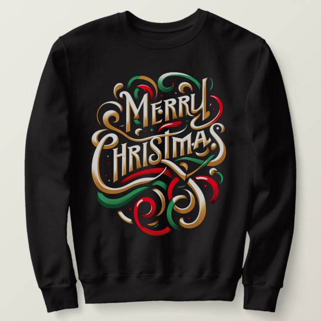 Sudadera Feliz Navidad Red Green Gold (Anverso del diseño)