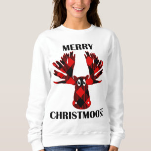Sudadera Feliz Navidad. Regalo de búfalo revestido Moose Ch