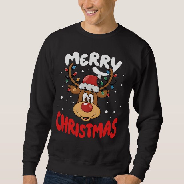Sudadera Feliz Navidad Reindeante Mujeres Hombres Familia d (Anverso)