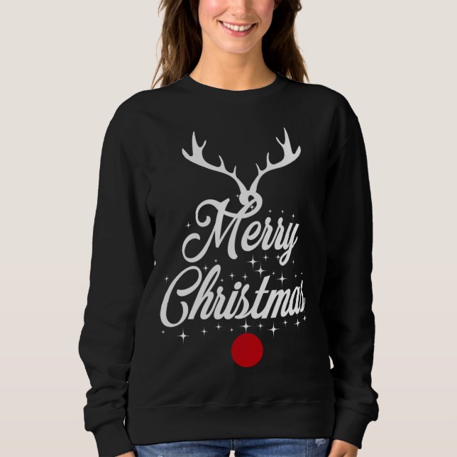 Sudadera Feliz Navidad Reindeer Antlers (Anverso)