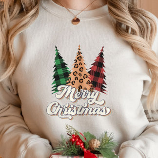 Sudadera Feliz Navidad Retro Árboles de Navidad