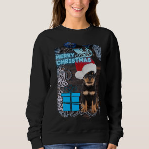 Sudadera Feliz Navidad Rottweiler Puppy Con Presente