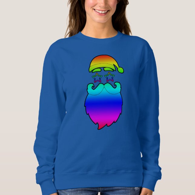 Sudadera Feliz Navidad Santa Arcoiris (Anverso)