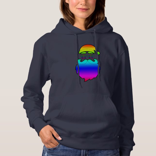 Sudadera Feliz Navidad Santa Arcoiris (Anverso)
