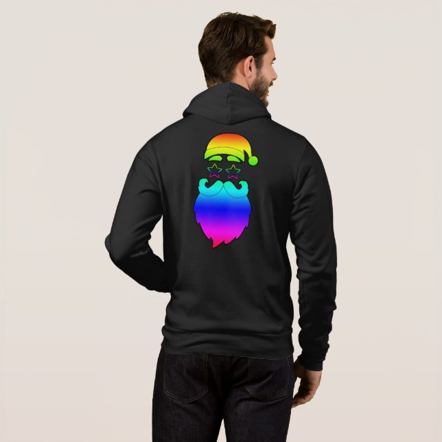 Sudadera Feliz Navidad Santa Arcoiris (Reverso completo)