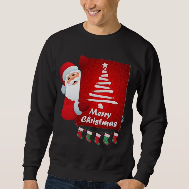 Sudadera Feliz Navidad Santa Claus Tree Stokings X-mas (Anverso)