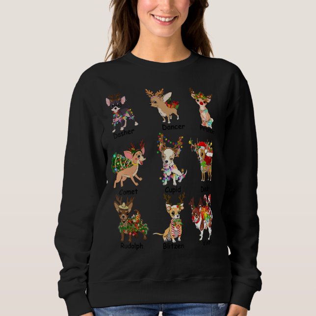 Sudadera Feliz Navidad Santa Hat Chihuahua Navidades Deco (Anverso)
