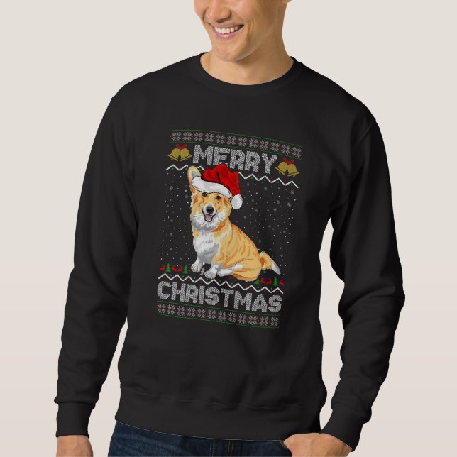 Sudadera Feliz Navidad Santa Hat coincidiendo con Ugly Corg (Anverso)