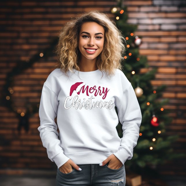 Sudadera Feliz Navidad Santa Hat Typography (Subido por el creador)