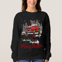 Feliz Navidad Santa Reindeer Dobermann con rojo