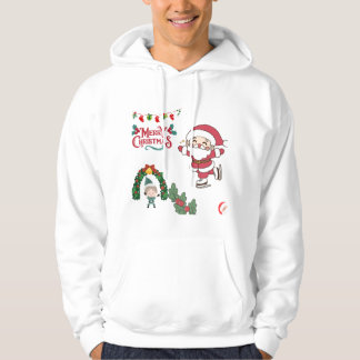 Sudadera Feliz Navidad Santa Skater Niños Diversión de Navi