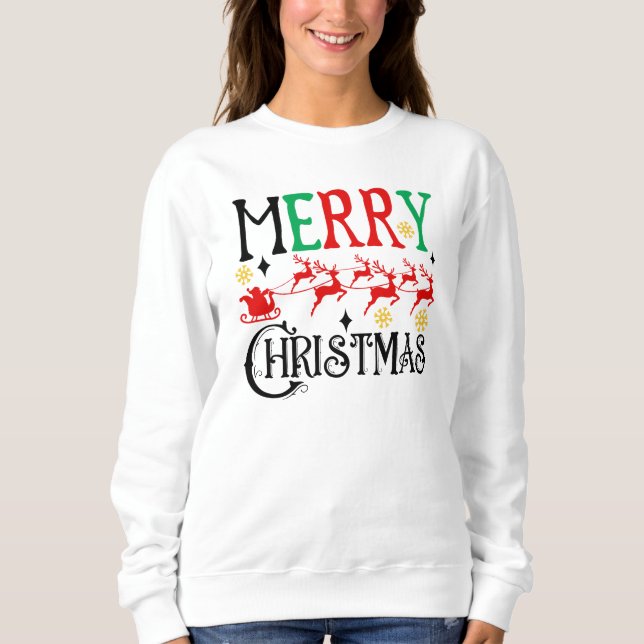 Sudadera Feliz Navidad Santa Sleigh-61049 T-Shirt Hoodie (Anverso)