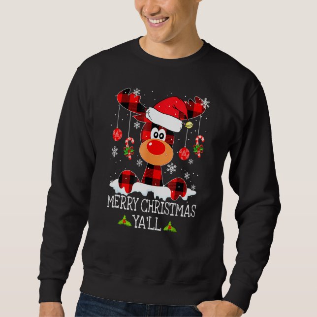 Sudadera Feliz Navidad Serás reno rojo búfalo (Anverso)