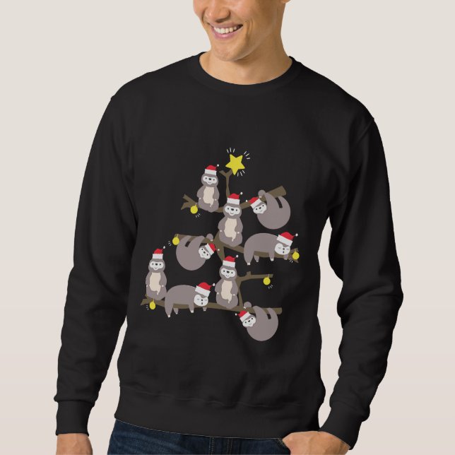 Sudadera Feliz Navidad Slots Árbol de Navidad Santa Hat Mer (Anverso)