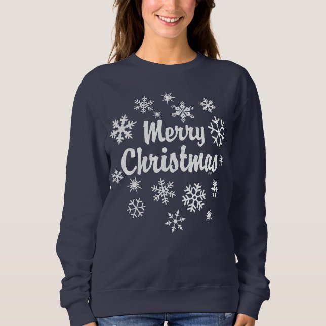 Sudadera Feliz Navidad Snowflakes (Anverso)