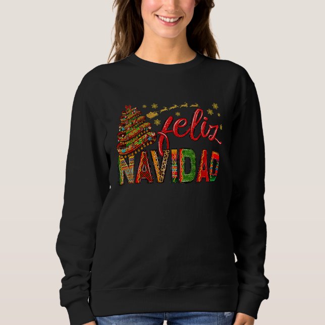 Sudadera Feliz Navidad  Sombrero Xmas Tree Mexican Christma (Anverso)