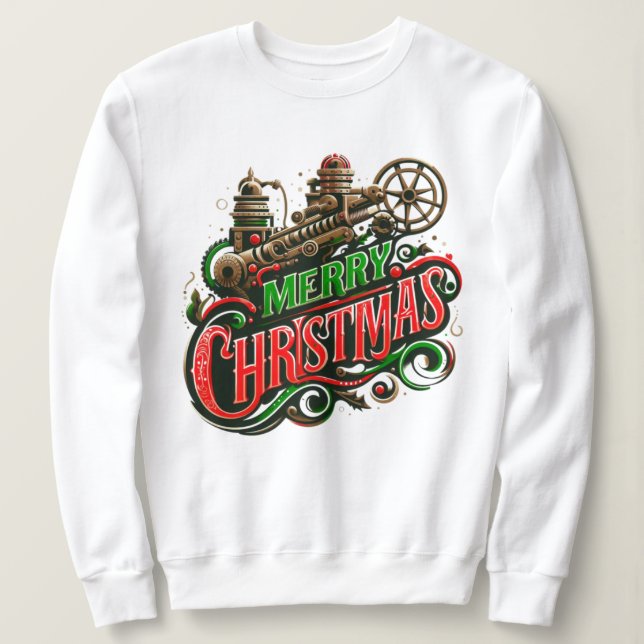 Sudadera Feliz Navidad steampunk (Anverso del diseño)