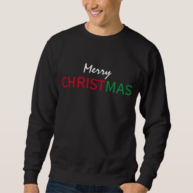 SUDADERA FELIZ NAVIDAD TYPOGRAPHY ROJO VERDE BLANCO (Anverso)