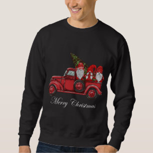Sudadera Feliz Navidad Vintage Camión Rojo Gnomes con Chris