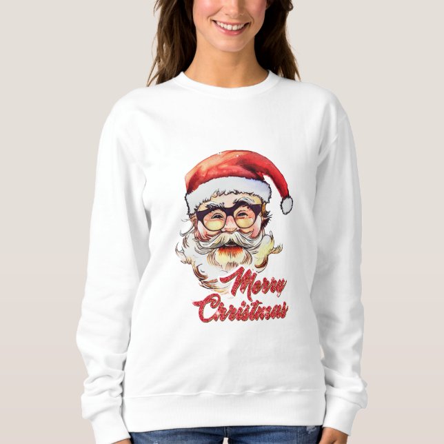 Sudadera Feliz Navidad Vintage Santa Claus (Anverso)
