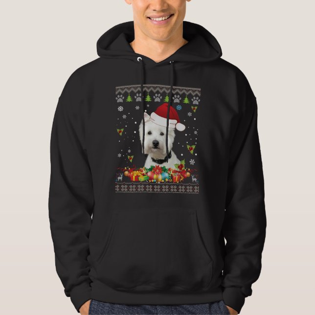 Sudadera Feliz Navidad West Highland White Terriers Perro S (Anverso)
