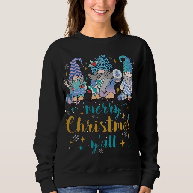 Sudadera Feliz Navidad Y'all Gnomes Red Truck Xmas Regalo (Anverso)