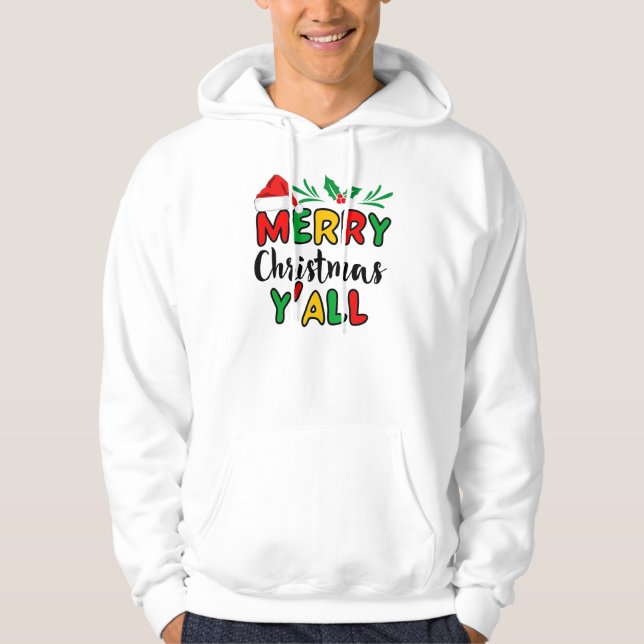 Sudadera Feliz Navidad Y'all Hoodie (Anverso)