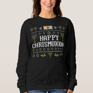 Sudadera Feliz Navidades judíos de Chrismukkah Hanukkah Cha