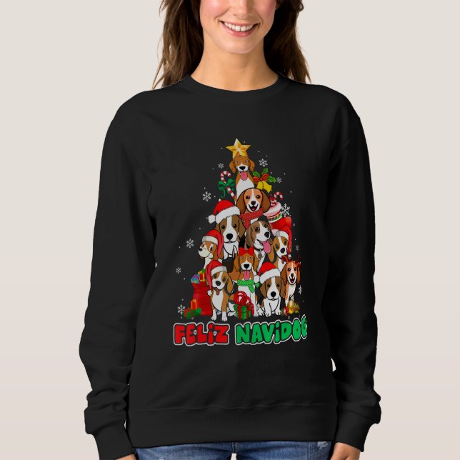 Sudadera Feliz Navidog Feliz Navidad Christmas Beagle Dog (Anverso)