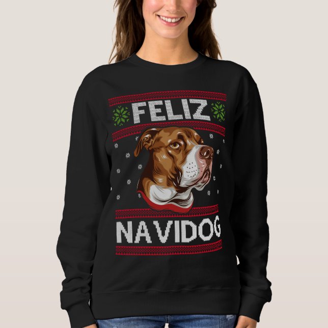 Sudadera Feliz Navidog Feliz Navidad Ugly Xmas Dog Pitbul (Anverso)