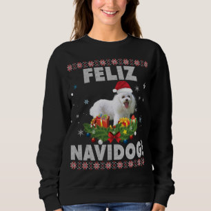 Sudadera Feliz Navidog Poodle Dog Navidades suéteres feos